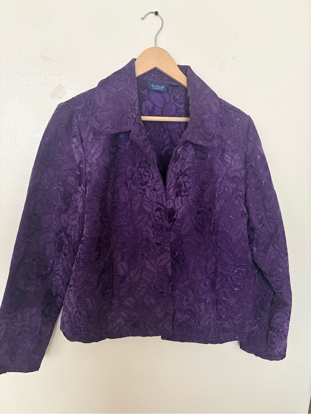 Laura Ashley Deep Purple Floral Jacquard Blazer